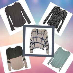 Long Sleeve Top Bundle - 5 Long sleeve Shirts Included!